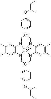 (SP-4-1)-[7,16-二氢-2,3,11,12-四甲基-7,16-二[4-(1-甲基丙氧基)苯基]二苯并[b,i][1,4,8,11]四氮杂十四环]钴分子结构 (CAS 86757-38-2)