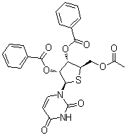 4'-Thiouridine 5'-acetate 2',3'-dibenzoate molecular structure (CAS 868235-18-1)