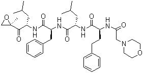 结构式 CAS# 868540-17-4, Carfilzomib; (alphaS)-alpha-[(4-吗啉基乙酰基)氨基]苯丁酰基-L-亮氨酰-N-[(1S)-3-甲基-1-[[(2R)-2-甲基环氧乙烷基]羰基]丁基]-L-苯丙氨酰胺