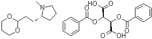 (2R,3R)-2,3-Bis(benzoyloxy)butanedioic acid compd. with (2R)-2-[2-(1,3-dioxan-2-yl)ethyl]-1-methylpyrrolidine (1:1) molecular structure (CAS 868618-81-9)