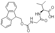 结构式 CAS# 86895-14-9, N-[9H-芴-9-基甲氧羰基]甘氨酰-L-缬氨酸