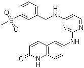 structure of CAS# 869288-64-2, PF 573228;6-[(4-((3-(Methanesulfonyl)benzyl)amino)-5-trifluoromethylpyrimidin-2-yl)amino]-3,4-dihydro-1H-quinolin-2-one