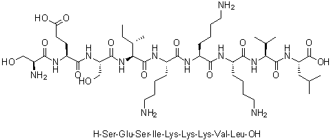 L-Seryl-L-alpha-glutamyl-L-seryl-L-isoleucyl-L-lysyl-L-lysyl-L-lysyl-L-valyl-L-leucine molecular structure (CAS 869289-18-9)