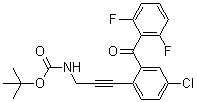 structure of CAS# 869366-03-0, [3-[4-Chloro-2-(2,6-difluorobenzoyl)phenyl]prop-2-ynyl]carbamic acid tert-butyl ester