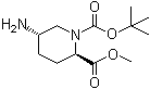 (2R,5S)-rel-5-Amino-1,2-piperidinedicarboxylic acid 1-(1,1-dimethylethyl) 2-methyl ester molecular structure (CAS 869564-48-7)