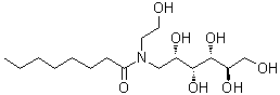1-脱氧-1-[(2-羟基乙基)(1-氧代辛基)氨基]-D-山梨糖醇分子结构 (CAS 869652-63-1)