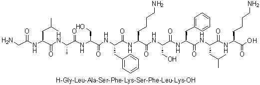 Glycyl-L-leucyl-L-alanyl-L-seryl-L-phenylalanyl-L-lysyl-L-seryl-L-phenylalanyl-L-leucyl-L-lysine molecular structure (CAS 870267-99-5)