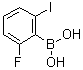 结构式 CAS# 870777-22-3, 2-氟-6-碘苯硼酸