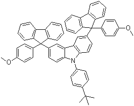 9-[4-(1,1-二甲基乙基)苯基]-3,6-双[9-(4-甲氧基苯基)-9H-芴-9-基]-9H-咔唑分子结构 (CAS 871018-07-4)