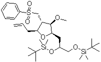 (5S)-2,2,3,3,8,8,9,9-Octamethyl-5-[[(2R,3R,4S,5S)-tetrahydro-3-methoxy-4-[(phenylsulfonyl)methyl]-5-(2-propen-1-yl)-2-furanyl]methyl]-4,7-dioxa-3,8-disiladecane molecular structure (CAS 871348-22-0)