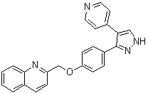 2-[(4-(4-(吡啶-4-基)-1H-吡唑-3-基)苯氧基)甲基]喹啉分子结构 (CAS 871507-11-8)