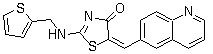 结构式 CAS# 872573-93-8, Ro 3306; 2-[[(噻吩-2-基)甲基]氨基]-5-[1-(喹啉-6-基)甲-(Z)-亚基]噻唑-4-酮