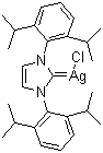 [1,3-Bis[2,6-bis(1-methylethyl)phenyl]-1,3-dihydro-2H-imidazol-2-ylidene]chlorosilver molecular structure (CAS 873297-19-9)