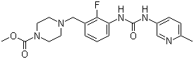 structure of CAS# 873697-71-3, CK 1827452O;mecamtiv mecarbil; Methyl 4-[[2-fluoro-3-[N'-(6-methylpyridin-3-yl)ureido]phenyl]methyl]piperazine-1-carboxylate