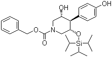 Benzyl (3R,4R,5S)-3-hydroxy-4-(4-hydroxyphenyl)-5-(triisopropylsilanyloxy)piperidine-1-carboxylate molecular structure (CAS 873945-27-8)