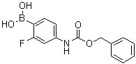 (4-硼酸基-3-氟苯基)氨基甲酸苄酯分子结构 (CAS 874290-59-2)