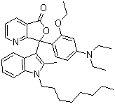 7-[4-(Diethylamino)-2-ethoxyphenyl]-7-(2-methyl-1-octyl-1H-indol-3-yl)furo[3,4-b]pyridin-5(7H)-one molecular structure (CAS 87563-89-1)