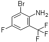 2-Bromo-4-fluoro-6-(trifluoromethyl)benzenamine molecular structure (CAS 875664-27-0)