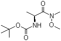 (S)-2-((叔丁氧羰基)氨基)-N-甲氧基-N-甲基丙酰胺分子结构 (CAS 87694-49-3)