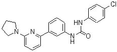 结构式 CAS# 877202-74-9, PSNCBAM 1; 1-(4-氯苯基)-3-[3-[6-(吡咯烷-1-基)吡啶-2-基]苯基]脲