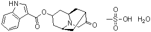 rel-(6R,9aS)-Octahydro-3-oxo-2,6-methano-2H-quinolizin-8-yl 1H-indole-3-carboxylate methanesulfonate hydrate molecular structure (CAS 878143-33-0)