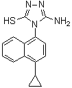 结构式 CAS# 878671-96-6, 3-氨基-4-(4-环丙基萘-1-基)-4H-1,2,4-三唑-5-硫醇