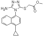 2-[[5-氨基-4-(4-环丙基萘-1-基)-4H-1,2,4-三唑-3-基]硫代]乙酸甲酯分子结构 (CAS 878671-98-8)