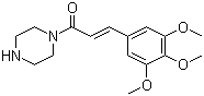 1-(3,4,5-三甲氧基肉桂酰基)哌嗪分子结构 (CAS 88053-13-8)