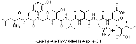 L-Leucyl-L-tyrosyl-L-alanyl-L-threonyl-L-valyl-L-isoleucyl-L-histidyl-L-alpha-aspartyl-L-isoleucine molecular structure (CAS 881690-41-1)