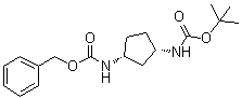 rel-[(1R,3S)-3-[[(1,1-Dimethylethoxy)carbonyl]amino]cyclopentyl]carbamic acid phenylmethyl ester molecular structure (CAS 881891-89-0)