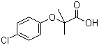structure of CAS# 882-09-7, 2-(4-Chlorophenoxy)-2-methylpropionic acid;2-(4-Chlorophenoxy)-2-methylpropanoic acid; Clofibric acid