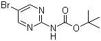 (5-溴嘧啶-2-基)氨基甲酸叔丁酯分子结构 (CAS 883231-23-0)