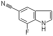 结构式 CAS# 883500-88-7, 7-氟-1H-吲哚-5-甲腈