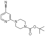 结构式 CAS# 884507-31-7, 4-(4-氰基-2-吡啶基)-1-哌嗪甲酸叔丁酯