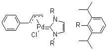 [1,3-Bis(2,6-diisopropylphenyl)imidazol-2-ylidene]chloro[3-phenylallyl]palladium(II) molecular structure (CAS 884879-23-6)