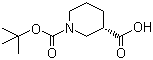 structure of CAS# 88495-54-9, L-1-Boc-Nipecotic acid;(S)-Boc-Nip-OH; (S)-N-Boc-piperidine-3-carboxylic acid