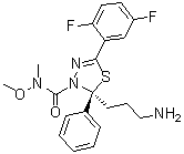 结构式 CAS# 885060-09-3, (2S)-2-(3-氨基丙基)-5-(2,5-二氟苯基)-N-甲氧基-N-甲基-2-苯基-1,3,4-噻二唑-3(2H)-甲酰胺