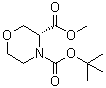 (3R)-3,4-Morpholinedicarboxylic acid 4-(1,1-dimethylethyl) 3-methyl ester molecular structure (CAS 885321-46-0)