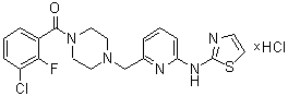 1-(3-Chloro-2-fluorobenzoyl)-4-[[6-(2-thiazolylamino)-2-pyridinyl]methyl]piperazine hydrochloride molecular structure (CAS 885327-89-9)
