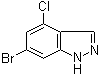结构式 CAS# 885518-99-0, 6-溴-4-氯-1H-吲唑