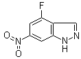结构式 CAS# 885520-01-4, 4-氟-6-硝基-1H-吲唑