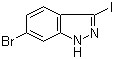 structure of CAS# 885521-88-0, 6-Bromo-3-iodoindazole;6-Bromo-3-iodo-1H-indazole