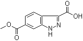 structure of CAS# 885522-60-1, 6-Methoxycarbonyl-(1H)indazole-3-carboxylic acid