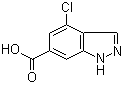结构式 CAS# 885523-25-1, 4-氯-1H-吲唑-6-羧酸