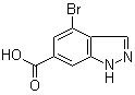结构式 CAS# 885523-43-3, 4-溴-1H-吲唑-6-羧酸