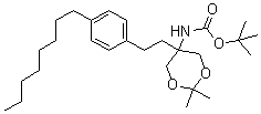 N-[2,2-Dimethyl-5-[2-(4-octylphenyl)ethyl]-1,3-dioxan-5-yl]carbamic acid 1,1-dimethylethyl ester molecular structure (CAS 885605-36-7)