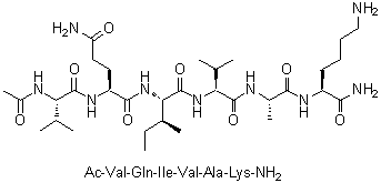 N-Acetyl-L-valyl-L-glutaminyl-L-isoleucyl-L-valyl-L-alanyl-L-lysinamide molecular structure (CAS 885610-34-4)