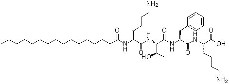 N2-(1-Oxohexadecyl)-L-lysyl-L-threonyl-L-phenylalanyl-L-lysine molecular structure (CAS 887140-79-6)
