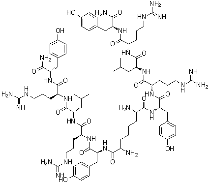 2,7-Diaminooctanedioylbis[L-tyrosyl-L-arginyl-L-leucyl-L-arginyl-L-tyrosinamide] molecular structure (CAS 887332-81-2)