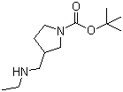 结构式 CAS# 887591-54-0, 3-[(乙基氨基)甲基]-1-吡咯烷甲酸叔丁酯